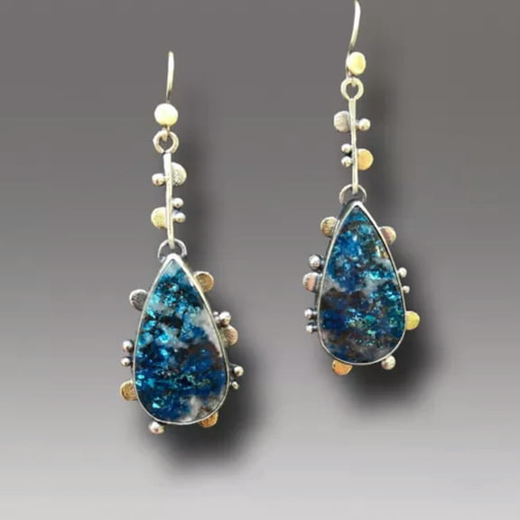 HOOUN Vintage 925 Silver Ear Hook Drop Earrings Women Cubic Zirconia Wedding Jewelry-Style 4