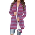 thumbnail image 1 of EGNMCR Cardigan Décontracté à Manches Longues Rayé Floral Veste Cardigan pour Femmes, 1 of 6
