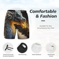 thumbnail image 3 of Bingfone Golden White Fire Dragon for Men's Double Layer Swimming Trunks with Lining, Drawstring Style with Pockets Beach Shorts Men's Swimsuit-Large, 3 of 6
