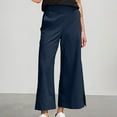 thumbnail image 2 of Tnhcen Women's Wide Leg Pants Cotton Linen Blend - Loose Fit Casual Trousers with Pockets & Cropped Hem Slits S-2XL Pre-Washed Soft Pants for Women, 2 of 8