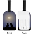 thumbnail image 5 of Luggage Tag Dog Starry Sky Full Back Privacy Name ID Card Suitcase Labels Leather Travel Tags 2 Pack Decoration, 5 of 6