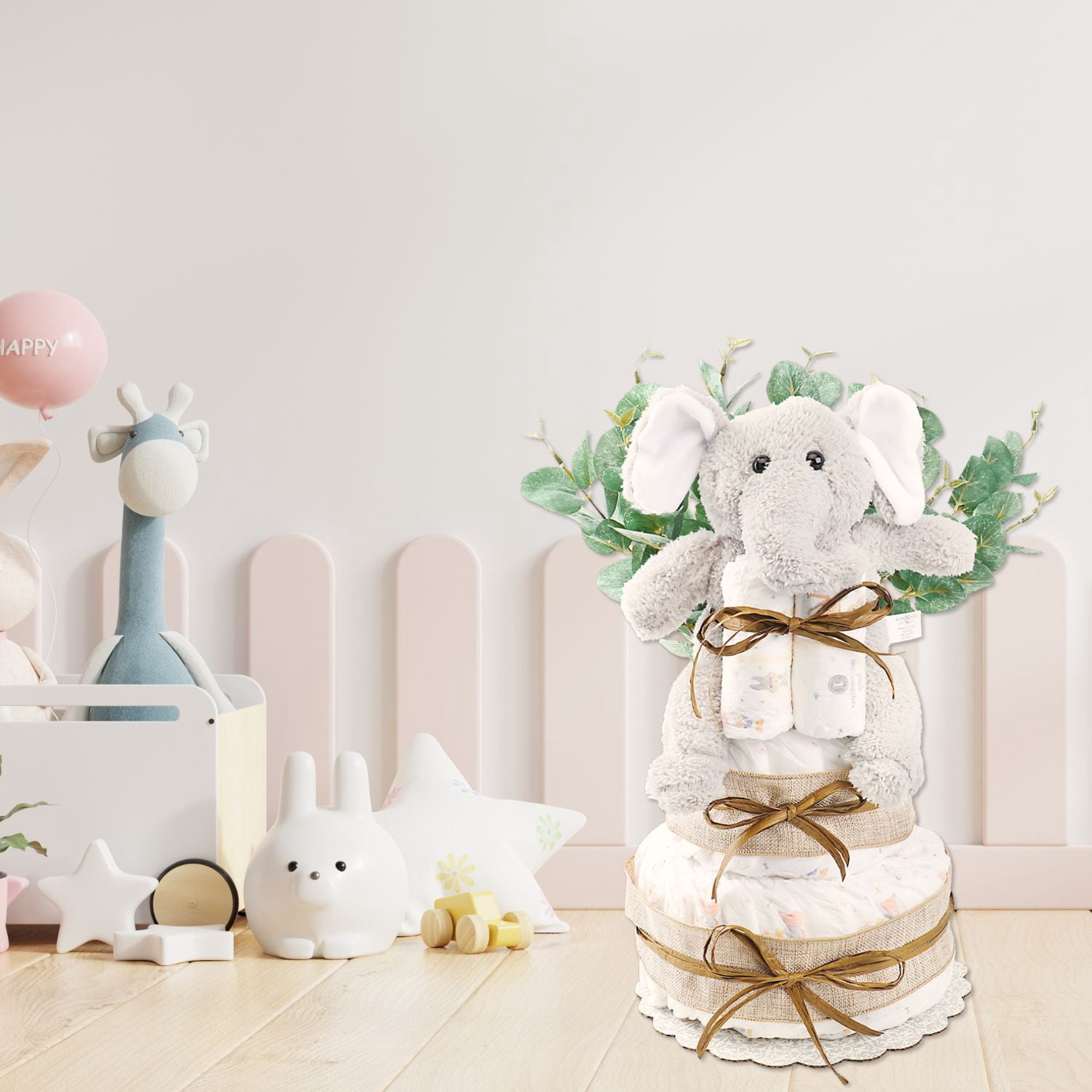 Alder Creek Gift Baskets Wild About Baby Two Tier Diaper Cake (36 Pieces)