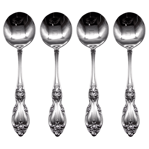 Oneida Louisiana 18/8 Stainless Steel Round Bouillon Spoon (Set of Four)