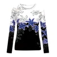 thumbnail image 4 of Blusa suelta informal con cuello redondo y manga larga para mujer Fridja  czfsfas2622, 4 of 5
