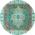 thumbnail image 1 of Ahgly Company Indoor Round Oriental Light Blue Modern Area Rugs, 8' Round, 1 of 4