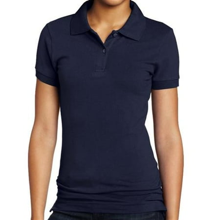 - Lee Uniforms Girls 7-16 Short-Sleeve Stretch Pique Polo (Navy Medium)
