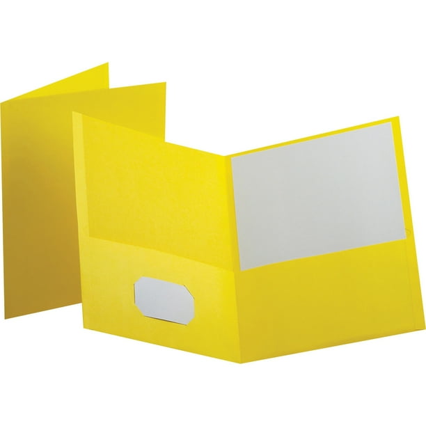 Oxford Twin Pocket Lettersize Folders, Yellow, 25 / Box (Quantity