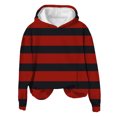 thumbnail image 4 of Bovemsi Sweatshirt for Women Women's Hooded Striped Retro Printed Fashionable Sportswear Long Sleeved Pullover Top Comfort Hoodie, 4 of 4