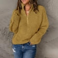thumbnail image 3 of Vedolay Sweater Womens Crew Neck Long Sleeve Pullover Sweater Casual Loose Fall Tops,Yellow M, 3 of 5