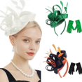 thumbnail image 2 of Satins Fascinator Hats Fascinator Flower Headband Feathers Tea Party Wedding Hair Clips for Womens rose, 2 of 4