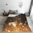 thumbnail image 5 of Lsque Gold butterfly glitter Pattern Fuzzy Fleece Throw Blanket Extra Large,Super Soft,Fluffy and Warm Blankets for Couch,Bed,All Season Use-40"x30", 5 of 7