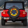 thumbnail image 3 of Boomerang - 33" Soft JL Tire Cover for Jeep JL Wrangler (w/ back-up camera) (2018-2020) - Rubicon - Peace Sign - Tie Dye, 3 of 4