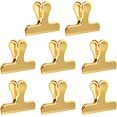 thumbnail image 1 of 8 Pack Heavy Duty Stainless Steel Bag Clips, 3" x 2.4", for Coffee, Food, Bread, Kitchen, Home Use - Gold, 1 of 6