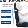 thumbnail image 3 of Universal Racing Seat with Adjustable Backet, Bucket Seat with Double Lock Slide for Universal Racing Simulator Cockpits, PU Leather (Black+Blue), 3 of 7