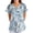 Light Blue, variant on Women's V-Neck Floral Print Scrubs Top Lightweight Medical Uniform Tops with Pockets Comfortable Nursing Short Sleeve Tunic Loose Blouse Work Shirts