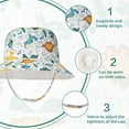 thumbnail image 3 of Tisoloow Baby Sun Hat UPF 50+ Sun Protection Cute Baby hats Wide Brim Summer Beach hat Toddler Sun Hats for Boys Girls Dinosaur 0-6 Months, 3 of 7