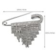 thumbnail image 3 of Fashionable Rhinestone Brooch Creative Triangle Rhinestone Tassel Brooch Business Suit Brooch, 3 of 3
