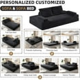 thumbnail image 4 of 86.6" King Size Convertible Folding Sofa Bed,Modular Floor Sofa with 2 Pillows,3-Seater Fold Out Couch Bed,Chenille Futon Lazy Couch Corduroy Sleeper for Living Room Bedroom Apartment, 4 of 9