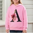thumbnail image 2 of Girls Hoodies Sweatshirts Fashion Hoodies for Girls Long Sleeve Hooded Kids Flower Letter Print Clothes Teens Sweatshirt Pullover Tops Pink 3-4 Years, 2 of 4