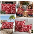 thumbnail image 5 of Christmas Red Outdoor Waterproof Pillow Covers, Winter Snowflakes Xmas New Year Decorative Square Throw Pillowcase Sofa Cushion Sham for Patio/Couch/Chair, 24"x24" 2 Pack, 5 of 8