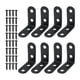 thumbnail image 4 of 8x soportes angulares de acero inoxidable, soporte de junta negro, soporte de esquina, soporte de estante de Metal resistente para muebles de madera, 4 of 9