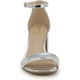 thumbnail image 6 of Sam Edelman Women's Daniella Heeled Sandal Soft Silver Specchio 6 Medium, 6 of 6