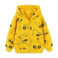 thumbnail image 2 of Zanarzt Toddler Zip Up Hoodie Little Boys Fleece Jacket Cartoon Dinosaur Hooded Outerwear Toddler Fall Spring Warm Clothes Yellow,4-5 Years, 2 of 7