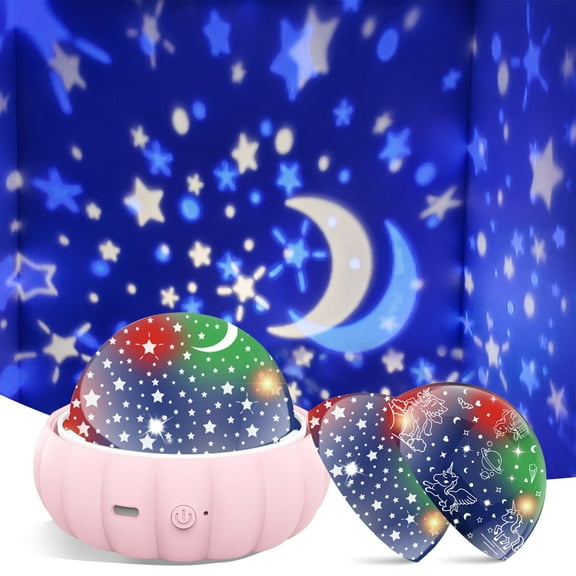 Night Light for Kids, GuardWee Night Light Projector 7 Mode with Unicorn & Star, Kids Night Light Bedroom Decor Star Lights for Ceiling 360°Rotation, Gifts for Baby Kids Toddler Girls (Pink)