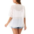 thumbnail image 3 of INSPIRE CHIC Women's Swiss Dots Cardigan Short Sleeve Cover Up Open Front Kimono Cardigans, 3 of 5