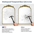 thumbnail image 6 of Swafrrt 36 x 30 Inch Antique Gold Arched Bathroom Mirror Vintage Baroque Decorative Wall Vanity Mirror with Aluminum Alloy Frame and Tempered Glass, 6 of 10