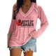 thumbnail image 1 of MHFRRA Camiseta de Manga Larga con Cuello En V y Estampado de La Bandera de Canadá para Mujer Rosa, 1 of 3
