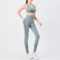 thumbnail image 2 of Afdoent Women 2 Piece Workout Sets Solid Color Sports Bra Seamless High Waisted Leggings Yoga Gym Activewear Track Suits, 2 of 4