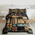 thumbnail image 2 of Homewish Teens Safari Bear 3 Pieces Queen Comforter Set,Tribal Aztec Ultra Soft Bedding Sets,Bohemian Theme Bedding Comforter Set,Super Cozy Room Decor,Reversible, 2 of 8