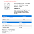 thumbnail image 2 of Valve Cover Gasket Set - Compatible with 1998 - 2005 Subaru Legacy 1999 2000 2001 2002 2003 2004, 2 of 2