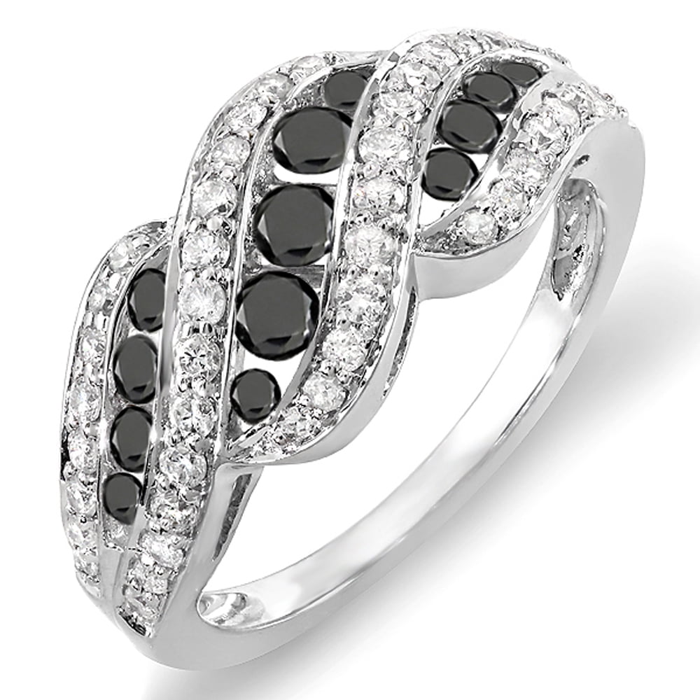 Dazzlingrock Collection Dazzlingrock Collection 1.00 Carat (ctw) 18k White And Black Dimaond