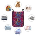 thumbnail image 6 of Balery Colorful Snake Round Laundry Basket with Handles Waterproof Freestanding Laundry Hamper for Clothes Toys in the Dorm and Family-Small, 6 of 8