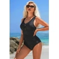 thumbnail image 3 of ATTRACO One Piece Swimsuit Women Pectoral Cross V Collar Bathing Suit Sexy Monokini Swimwear S-XL, 3 of 7