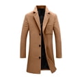 thumbnail image 3 of Tqcoqu Women's Wool Blend Coat Fall Winter Casual Single Breasted Overcoat Mid-Length Notched Lapel Coat, 3 of 10