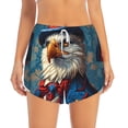 thumbnail image 2 of Salouo Surreal Bald Eagle Gentleman Print Women's 2 in 1 Running Shorts Double-Layer Shorts Athletic Workout Gym Yoga Shorts Running Shorts for Women-XX-Large, 2 of 7