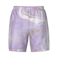 thumbnail image 4 of Lsque Mens Swim Trunks Lavender Glitter Foil Stripes Pattern - Bathing Suit Compression Liner - Beach Swim Shorts Swimwear - (S-3XL) - Stretch Quick Dry -3X-Large, 4 of 9