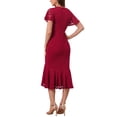 thumbnail image 3 of INSPIRE CHIC Womens' Lace Floral Dresses Fishtail Formal Cocktail Short Sleeve Midi Dress 2XL Red, 3 of 6