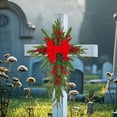 thumbnail image 6 of Easter Resurrection Garden Tomb Stone Decor, Religious Church Altar Scene Prop, Plastic Cross with Flowers Grave Marker Ornament, 23.6 Inch Cemetery Decor for Home Tabletop Display, 6 of 9