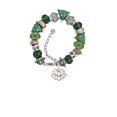 thumbnail image 2 of Silvertone Lotus Outline Green Christmas Bead Bracelet, 2 of 4
