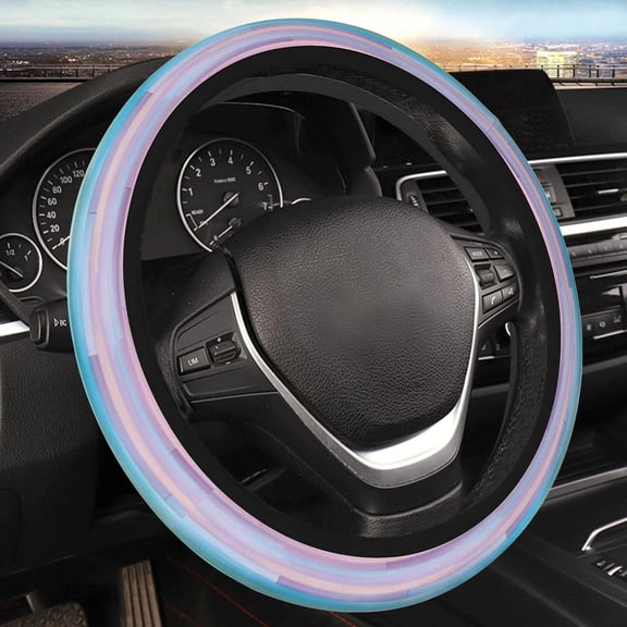 Car Steering Wheel Cover for Women Men, Non-Slip Breathable Steering Wheel, Rainbow Wood Pattern Steering Wheel Protector, Car Accessories, Universal 14" 02/2-15" Fit Auto, Suvs