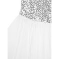thumbnail image 5 of CHICTRY Girls Ballet Dance Tutu Leotard Dress Shiny Sequins Dance Costume White 4-5, 5 of 7