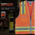 thumbnail image 2 of GloWear 21455 Type R Classe 2 Gilet d'Arpenteurs Robuste, Orange - Grand & Extra Grand, 2 of 5
