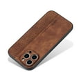 thumbnail image 4 of Case for iPhone 11 Pro Max, PU Leather Soft Silicone Hybrid Shockproof Cover, Non-Slip Stripes Heat Dissipation Wireless Charging Slim Lightweight Case for iPhone 11 Pro Max,Brown, 4 of 5