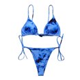 thumbnail image 5 of HGYCPP Women Sexy Micro Brazilian Bikini Set Tie-Dye Cinched String Triangle Swimsuit Halter Bra Side Tie Thong Bathing Suit, 5 of 16