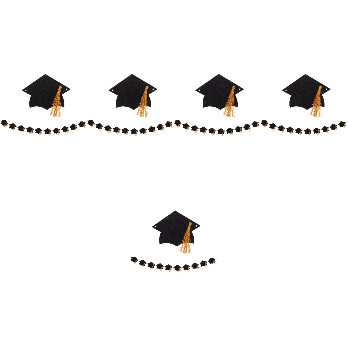 Worgeous 5-Piece Graduation Cap Garland Banner, Graduation Party Decoration Hanging Banner for Celebration