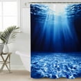 thumbnail image 2 of Blue Ocean Shower Curtains for Bathroom Waterproof Fabric Bath Curtains Decor Bath Tub Curtain Underwater Water Waves Seascape Nature Sea Decorative Shower Curtain Sets with 12 Hooks, 72x72 Inch, 2 of 6